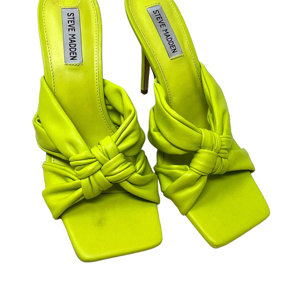Steve Madden Ismay Heeled Sandals in Neon Yellow Green Size US 10 - Picture 5 of 8